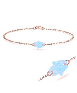 Light Sapphire Opal Silver Bracelet BRS-237A-RO-GP